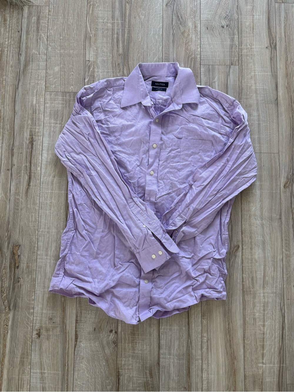 Nautica Men’s Lavender Button-Down Dress Shirt
